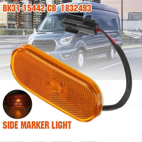 Six feux de position latéraux à cache jaune, compatibles avec les modèles Ford Transit MK8 2014-2021, référence : 1832493 BK31-15442-CB (1/5)