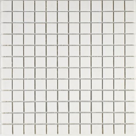 Mosaico de solid surface 30 x 30 cm - tesela 2,5 x 2,5 cm blanco puro liso (1/2)