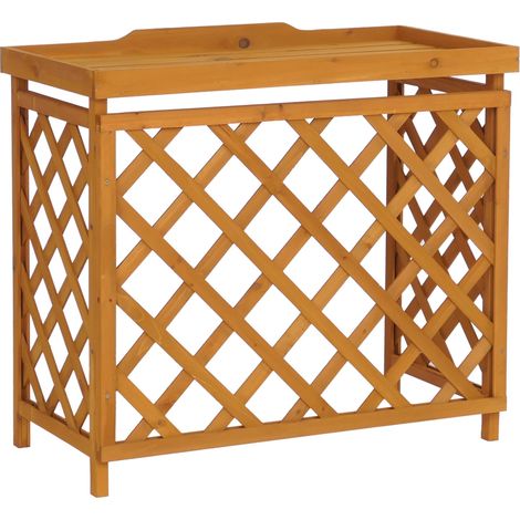 Cache pour climatiseur/échangeur thermique HWC-Q14, cache en bois certifié MVG 78 x 90 x 45 cm - cou (1/5)