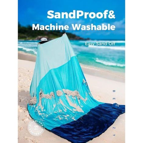 Couverture Plage - Imperméable - Résistante Au Sable - 210x200 Cm - Pour Pique-Nique Camping Voyage - 1 Pièce (1/3)