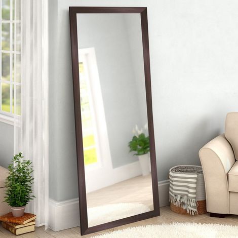 Espejo Carimate, Rectangular, Tipo Suelo, Estructura Transparente, 40x105h cm, Color Nogal Marrón (1/3)