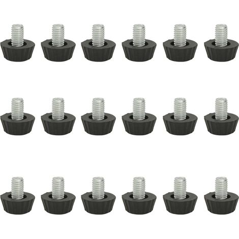 Pieds de meubles réglables M8 18 pcs Noir (1/5)