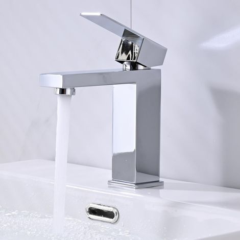 Robinet Salle Bain Chromé Mitigeur de Lavabo pour Eau Froide Chaude Disponible Robinet Lavabo en Acier Inoxydable Robinet Lave Mains
