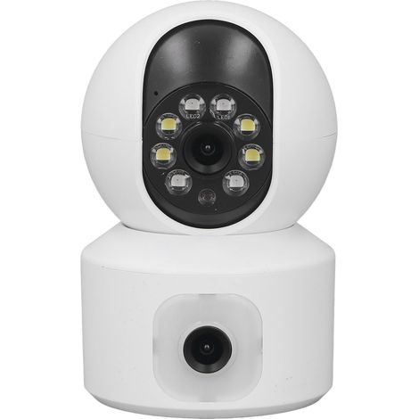 Caméra de sécurité intérieure pour la maison, panoramique à 360°, double objectif, WiFi, surveillance pour bébé et animaux domestiques (1/5)