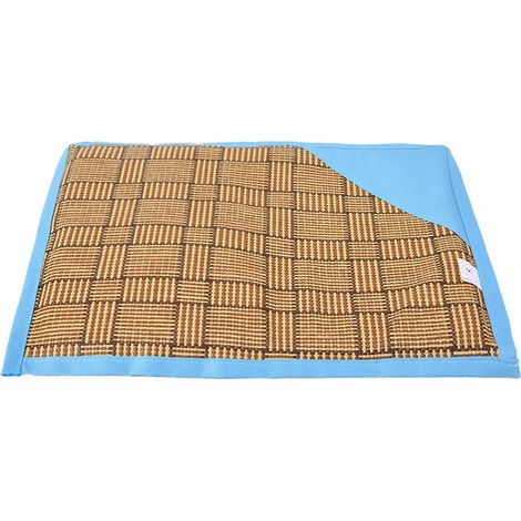 Tapis Refroidissant Pour Chien Et Chat - Fibre De Bambou Imperméable - Coussin D'été Doux - Taille S Bleu (1/5)