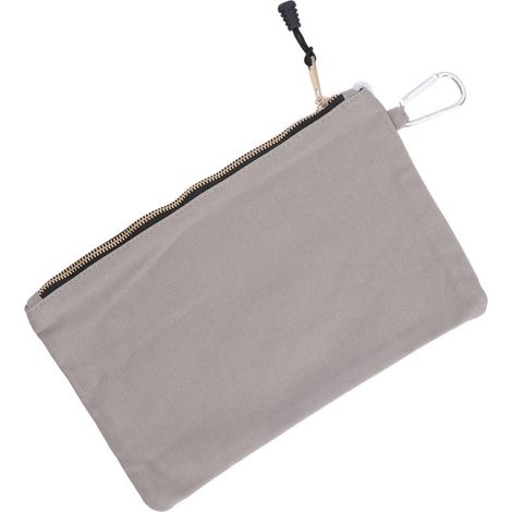 Sac à outils fermeture éclair multifonction en toile imperméable transportable avec mousqueton rangement gris (1/5)