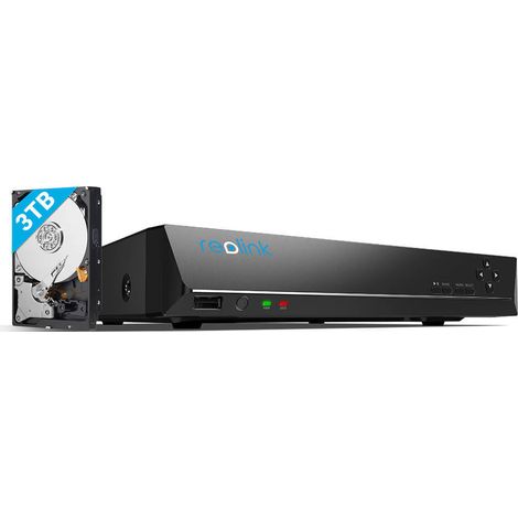 Reolink Sistema di Videosorveglianza Poe NVR 16 Canali, 4K/5MP/4MP Super HD con Hard Disk 3 TB, Videoregistratore di Sorveglianza Registrazione 24/7 Antifurto Casa, RLN16-410 (1/5)