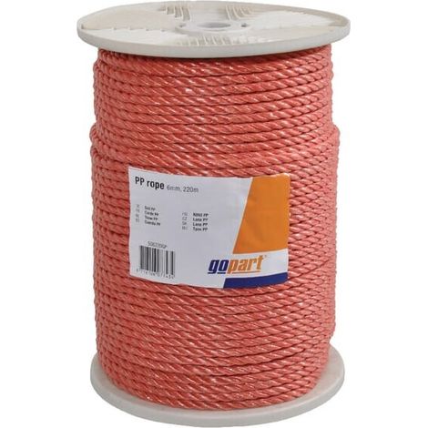 Cuerda PP naranja 6 mm 220 m GOPART 506220GP