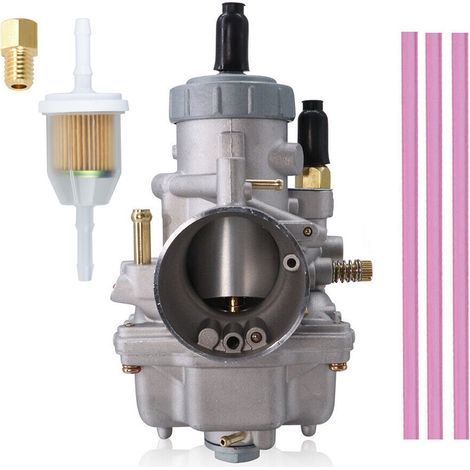 Carburateur de moto PWK 34 mm pour Keihin, Honda, Yamaha, Suzuki, Kawasaki, K.T.M, gy6, 125 cc, 150 cc, 170 cc, 200 cc, 250 cc, 300 cc, 2T, 4T - Chrome