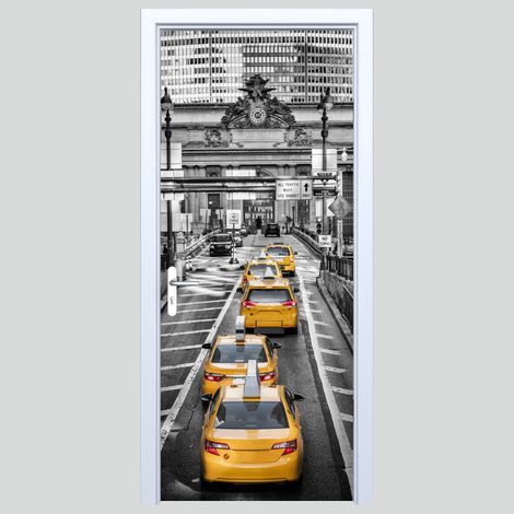 Pegatina de tela para puerta de taxi amarillo 272PD