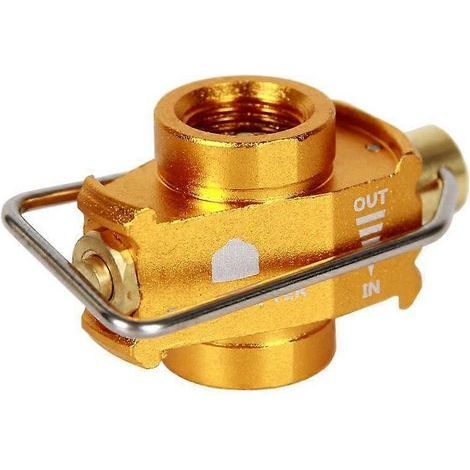 Camping Gas Saver Plus Flachtank-Umrüstadapter, Camping-Gasadapterventil, Gold (1/4)