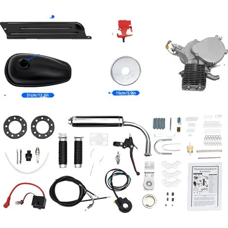 Kit de moteur à essence pour vélo, 100cc de cylindrée, système de refroidissement par air, 33 Dents (1/2)