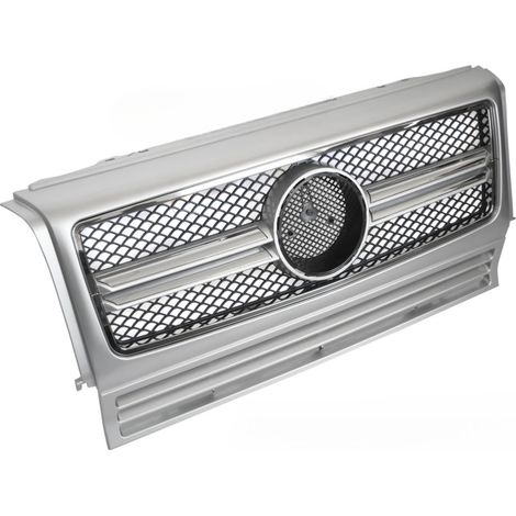 Grille calandre Mercedes Classe G W463 de 1990 a 2012 Argent Chrome-42707627 (1/4)