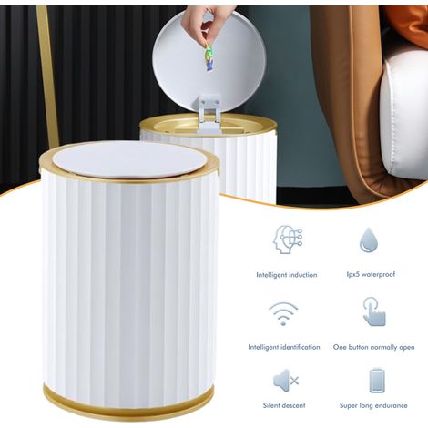 Intelligenter, wasserdichter Sensor-Mülleimer für Küche und Bad mit Deckel, großes Fassungsvermögen, ideal für Büro und Schlafzimmer (1/5)