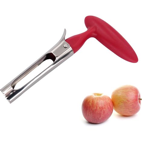 Obstentkerner aus Edelstahl mit rutschfestem Griff. Werkzeug zum Entfernen des Kerngehäuses von Äpfeln. (1/5)