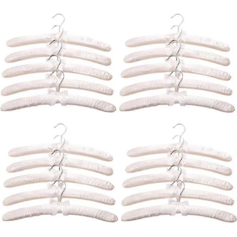 20pcs Cintres rembourrés Satin pour robes de mariée délicates Cintres en soie avec chrome pivotant antirouille (1/5)