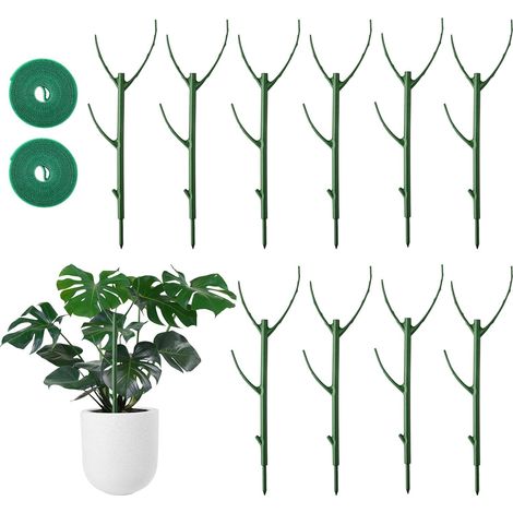 Lot de 10 Tuteur Plante Tiges de Support Empilables,Support pour Plantes d'intérieur Vertes Grimpantes,Monstera Pothos Fleurs Potager (1/5)