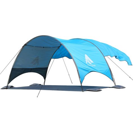 Parasol de Plage amélioré 2026 avec Protection UV UPF 50+ – Auvent de Plage Compact et Portable avec Ventilation à 360°, Cordes à Vent et piquets – Famille, Voyage, arrière-Cour, Parc (1/5)