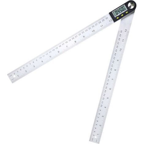 Rapporteur D'Angle Multifonction En Acier Inoxydable Ip54 Pour Le Travail Du Bois, Affichage Numérique, Règle D'Angle 360 Degrés 200Mm (1/5)