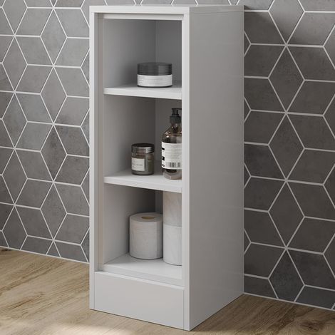 Artis White Gloss Cloakroom Freestanding Open Shelf Unit - 300mm (1/4)