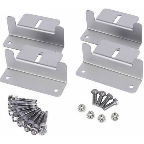 Piece Solar Panel Bracket Z Mount Bracket Sets with Nuts and Bolts for RV Rooftop Boat (Irregular) (1/4)