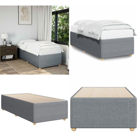 vidaXL Bettgestell ohne Matratze Hellgrau 90x190 cm Stoff (1/5)