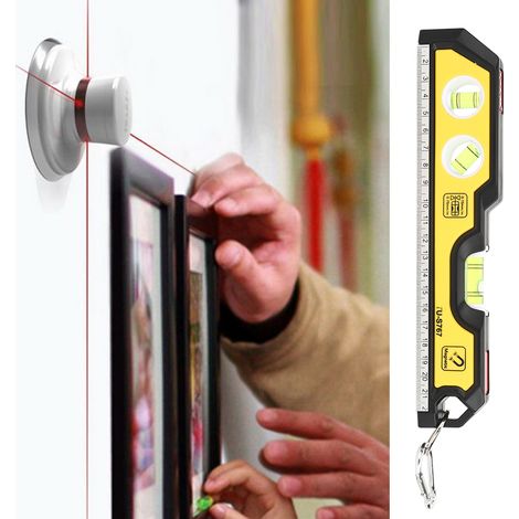 Niveau à bulle magnétique horizontal, règle en plastique portable, outil de mesure haute précision, niveau à bulle de chantier, instrument de contrôle de niveau pour bricolage et travaux. (1/5)