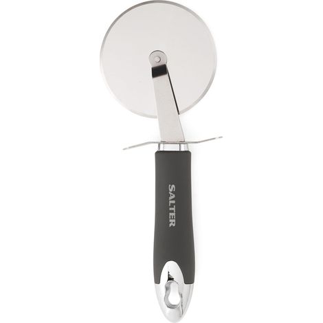 Roulette Pizza en Acier Inoxydable, Coupe Pizza Style Pizza Party, Design Cosmos avec Crochet de Suspension, Roulette pour Pizza et Pain à l'Ail, Gris Mat (1/5)