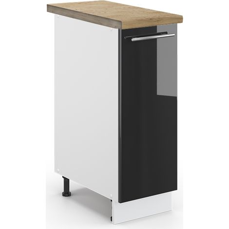 Meuble de cuisine Fame-Line, Anthracite Haute brillance, 30 cm , PT Chêne, Vicco (1/5)