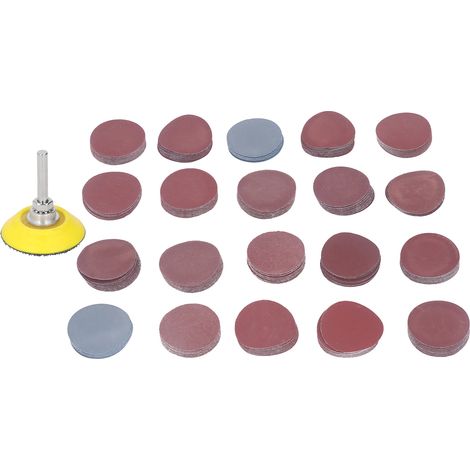 Lot de 203 disques de ponçage 50mm à velours, patin tampon polissage, abrasif à filetage femelle pour meulage et lustrage. (1/5)