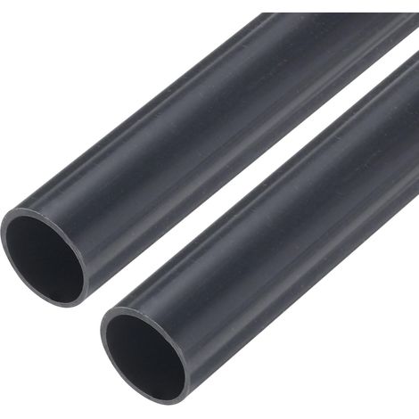 1/2 Pouce Tube PVC Rigide Tuyau Ronde Tuyauterie Matériel Tuyauterie 12mm Di 14mm 9" Longueur Gris Foncé Haute Résistance pour Tuyau D'Eau, Bricolage, Gaine Câble 2Pièces (1/5)