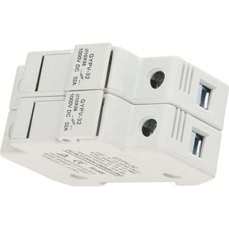 15A 1000VDC Solarsicherung, Kurzschluss- und Überlastschutz, 2P 32A PV-Sicherungshalter, Photovoltaik-Schutzkasten, Austauschset. (1/5)