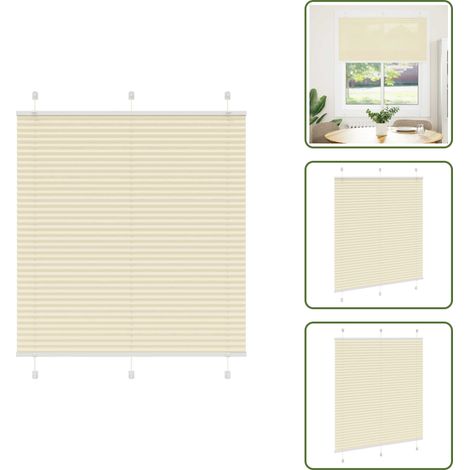 vidaXL Plissee Creme 115x100 cm Stoffbreite 114,4 cm Polyester (1/5)