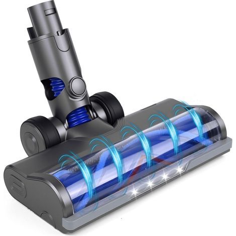 Ersatzkopf für Dyson V6, DC58, DC59, DC61, DC62, DC74 Akku-Staubsauger, V-förmige Turbine mit 4 LED-Scheinwerfern für Hartböden und Teppiche (für A- und B-Schnittstellen)