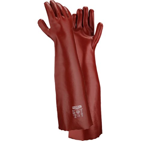 teXXor® topline Chemikalienschutzhandschuhe PVC ROTBRAUN, 60 cm Kat.3 2114 Gr.10 (1/4)