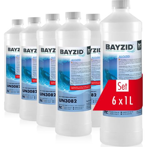 6x 1 L BAYZID® Algizid Algenverhütung für Pools