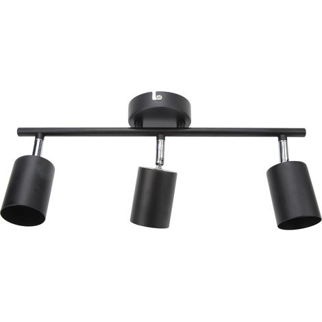 3-flammiges, verstellbares LED-Strahler-Set, 40 cm langer Arm, 90° drehbar, mattschwarz, Schienenbeleuchtung für GU10-Leuchtmittel, 85–265 V (1/5)