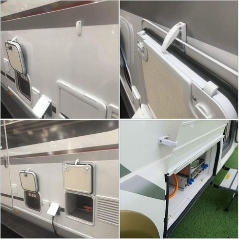 Cale Camping Car Verrouillage Porte Loquet à Clips Loquets Bouchons De Porte FenêTre Support Plastique Loquet - pour Camping-Caravane Trailer Bagages De Voyage 2 Bloque-Portes Store