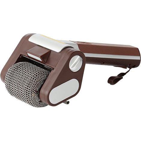 Brosse électrique pour barbecue en acier inoxydable 304, rechargeable avec batterie, tête amovible, nettoyeur rotatif puissant pour grille, marron café (1/5)