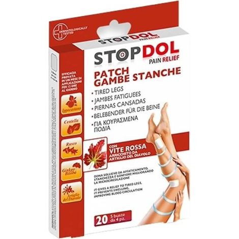 TrAdE Shop Traesio - Set 20 Cerotti Antidolorifici Con Vite Rossa Patch Per Gambe Stanche Sollievo Dolore 119768 -