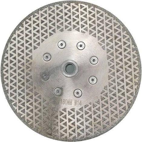 L&H-Cfcahl – Disque diamant pour meuleuse 180 mm – Double face électroplaqué – Pour marbre, granit et carrelage – Haute efficacité de coupe