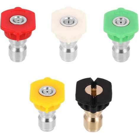 5Pcs Pressure Washer Nozzle Tips, 1/4 Inch Quick Connect, Automotive Pressure Washer Accessory for Series (1/5)