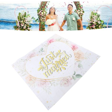 Herzförmiges Hintergrundbanner, moderner Bohème-Stil, Liebesmotiv, für Hochzeiten, Verlobungen und Dekoration (Geschenkbox nicht enthalten) (1/5)