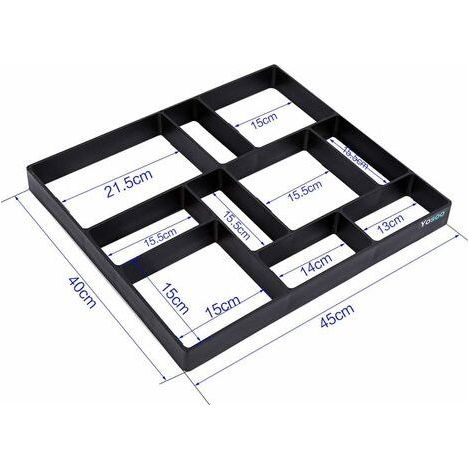 Moule a Pavé Beton Jardin Moule a Beton DIY Iron Réutilisable Moules Béton Moule a Pavage Moule Beton Dalle Moule à Chemin Béton pour Chemin Terrasse Allée Patio Jardin 45 x 40 x 4cm Noir (1/3)