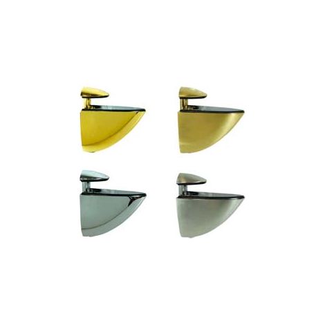MENSOLA A MORSETTO SOLE- - mm.55x45h. - apertura max mm.15 cromo lucido - 2 pezzi