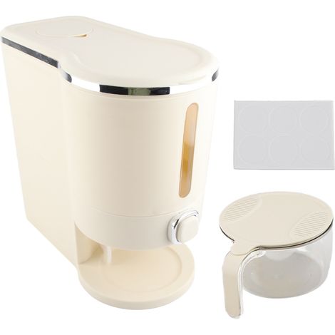 Boîte de rangement riz blanc crème, étanche insectes et humidité, seau de stockage riz pour maison, petite capacité environ 5kg. (1/5)