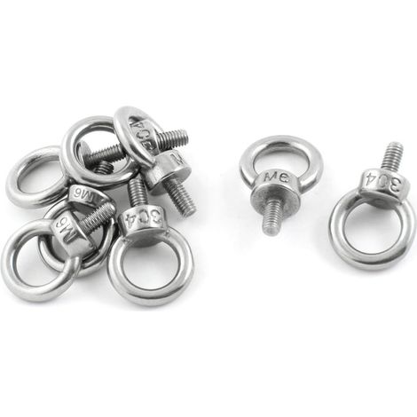 8PCS Silver Ton Edelstahl Drahtseil Ringschraube 6mm Gewinde (711975767486fff1d9dc1826c35f0d46)