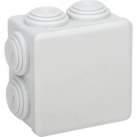 Zenitech – Boîte de dérivation IP55 60x60x40mm – Résistance à l'humidité et à la poussière – Installation discrète pour cloisons sèches