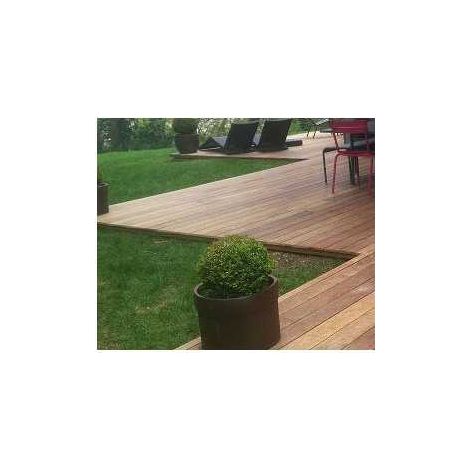 Sud Bois – Lame de terrasse Cumaru rouge KD 21x145 lisse 2 faces 2.15m – Bois exotique imputrescible – Séchage en séchoir pour durabilité