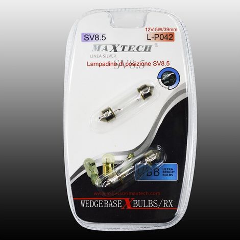 Ampoules De Position Sv8.5 Maxtech L-p042 12 V-5 W/39 Mm Ultra Lumineuses